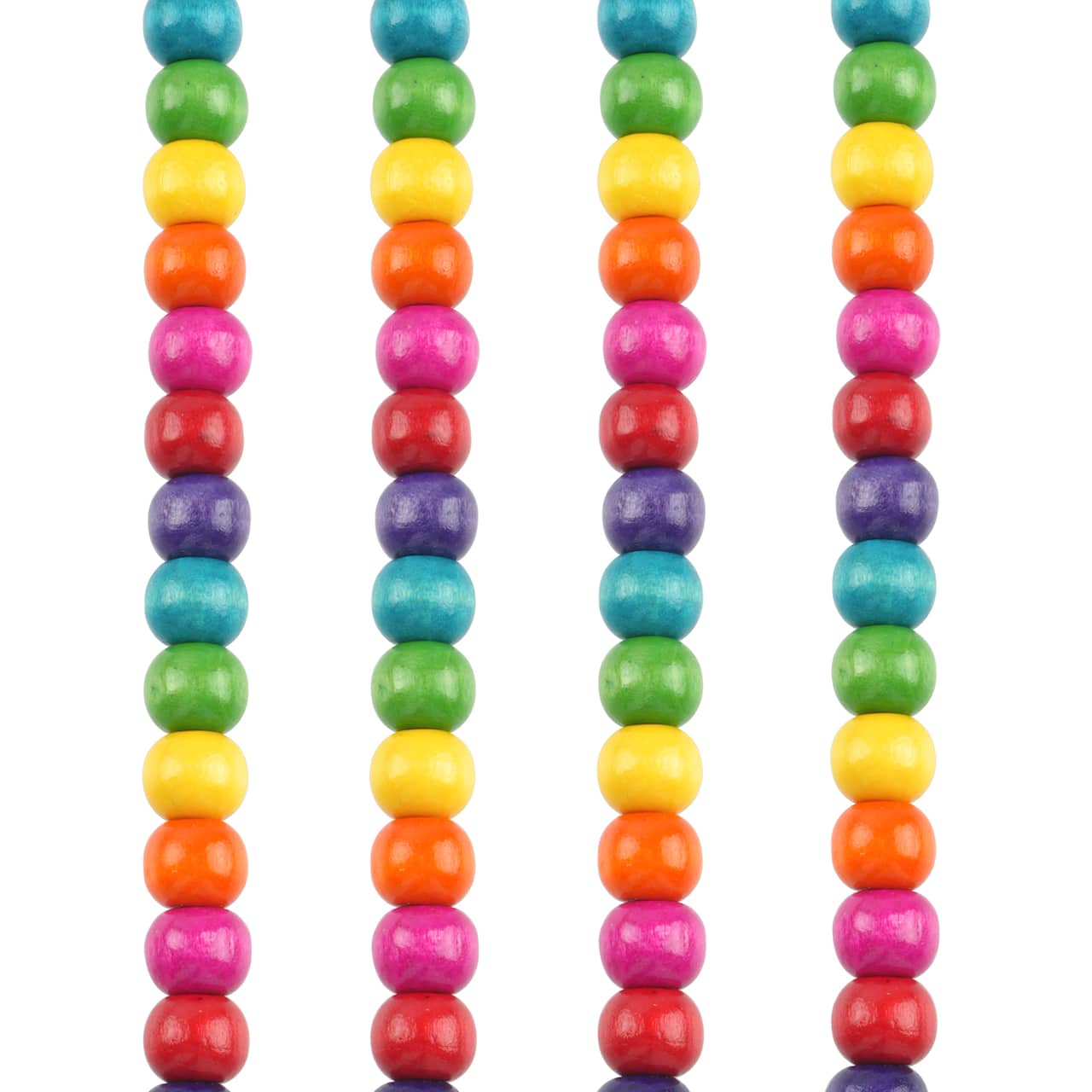 Multicoloured Wood Rondelle Beads, 10mm by Bead Landing™